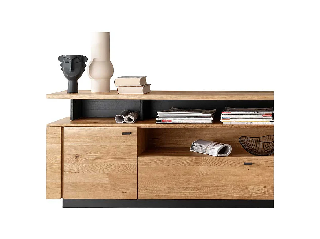 TV Element Wildeiche massiv geölt 220 cm breit TV Aufsatz