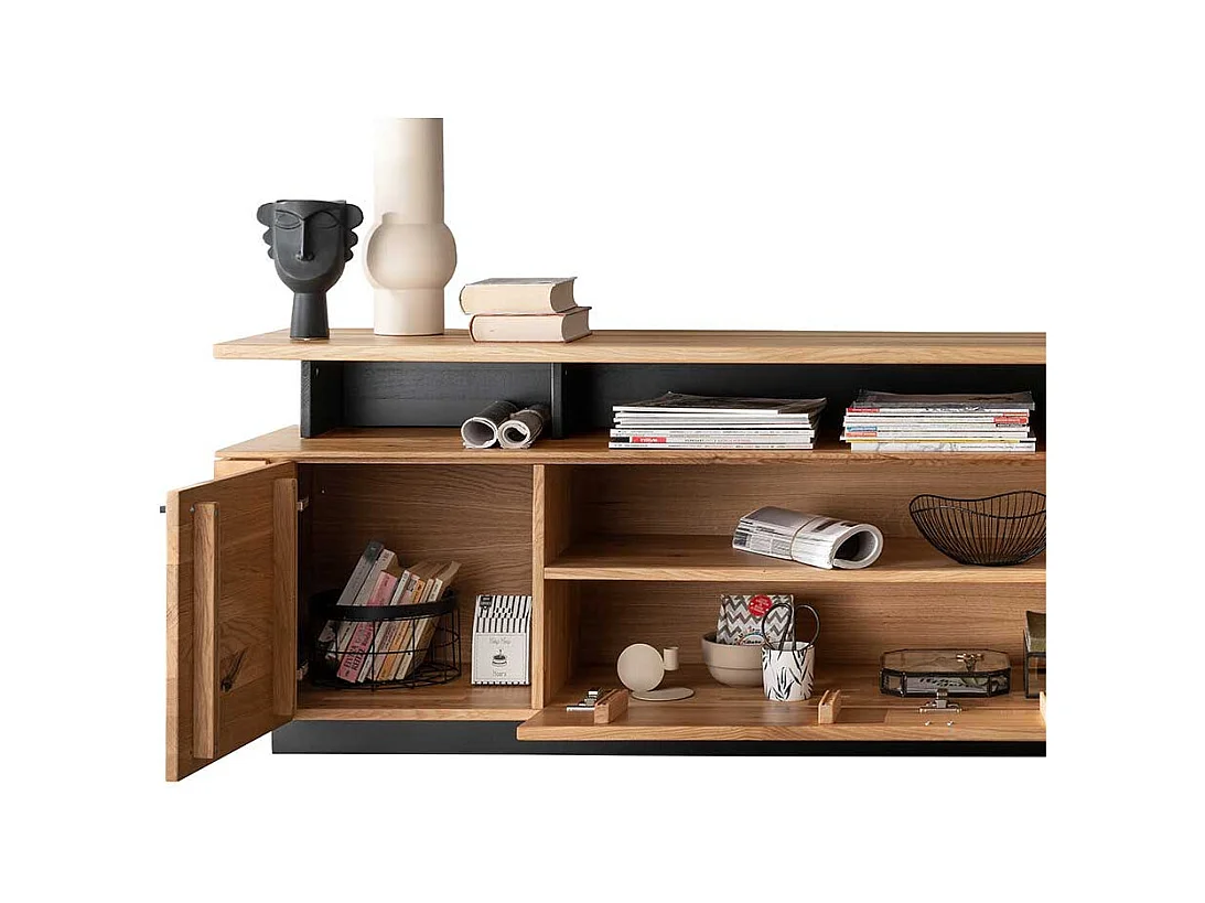 TV Element Wildeiche massiv geölt 220 cm breit TV Aufsatz