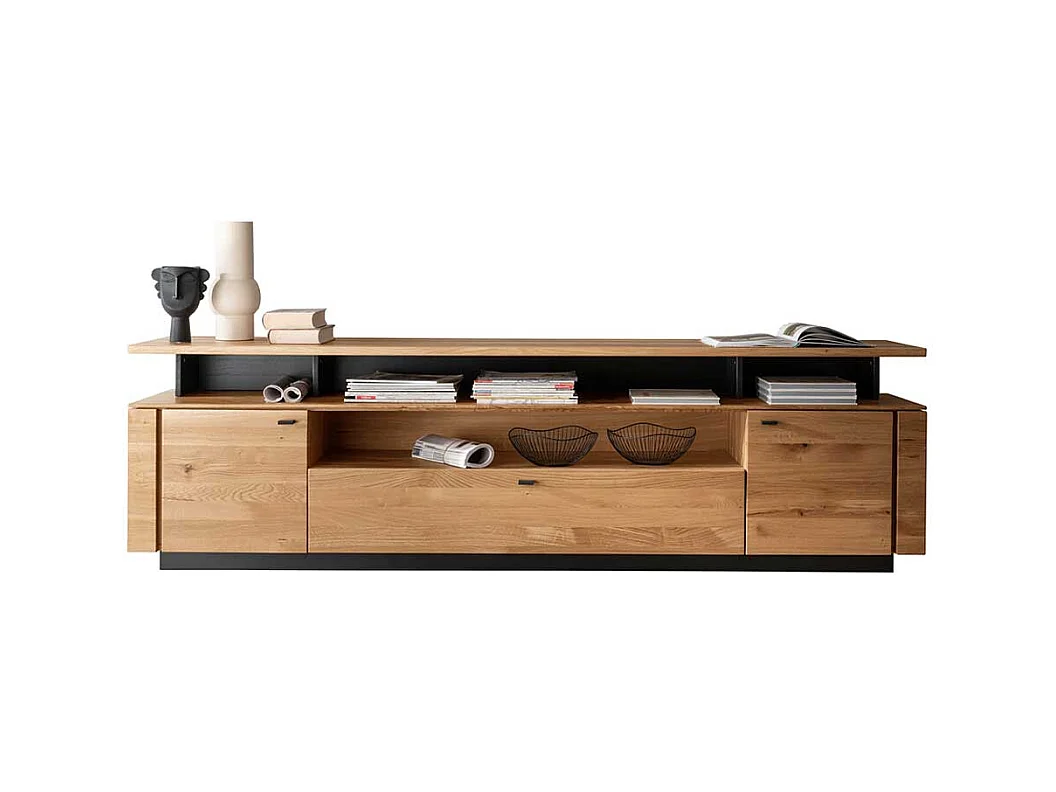 TV Element Wildeiche massiv geölt 220 cm breit TV Aufsatz