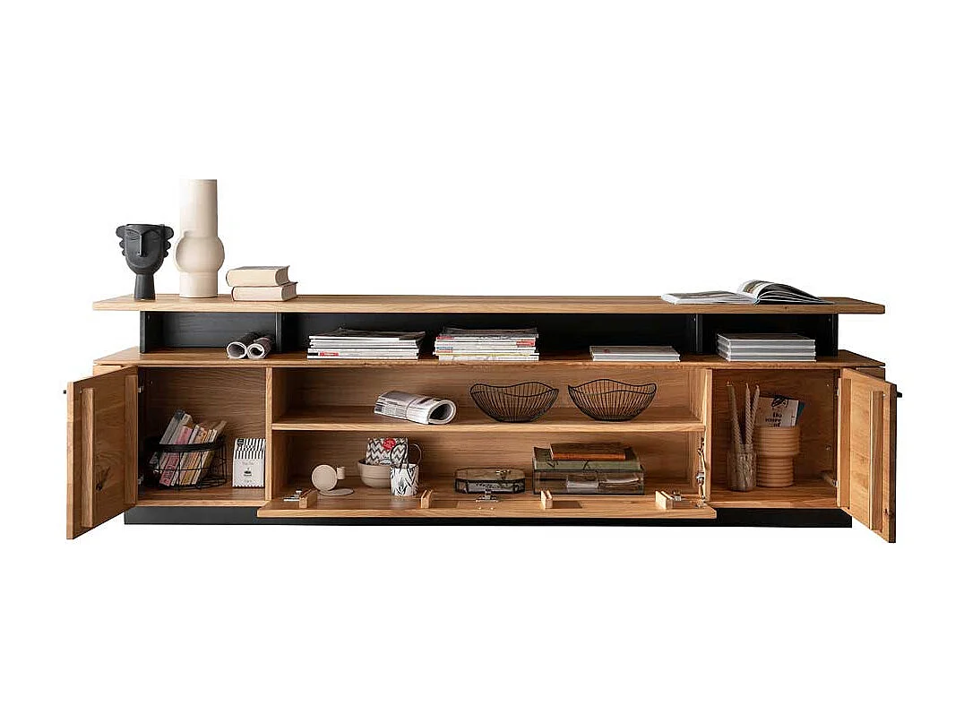 TV Element Wildeiche massiv geölt 220 cm breit TV Aufsatz