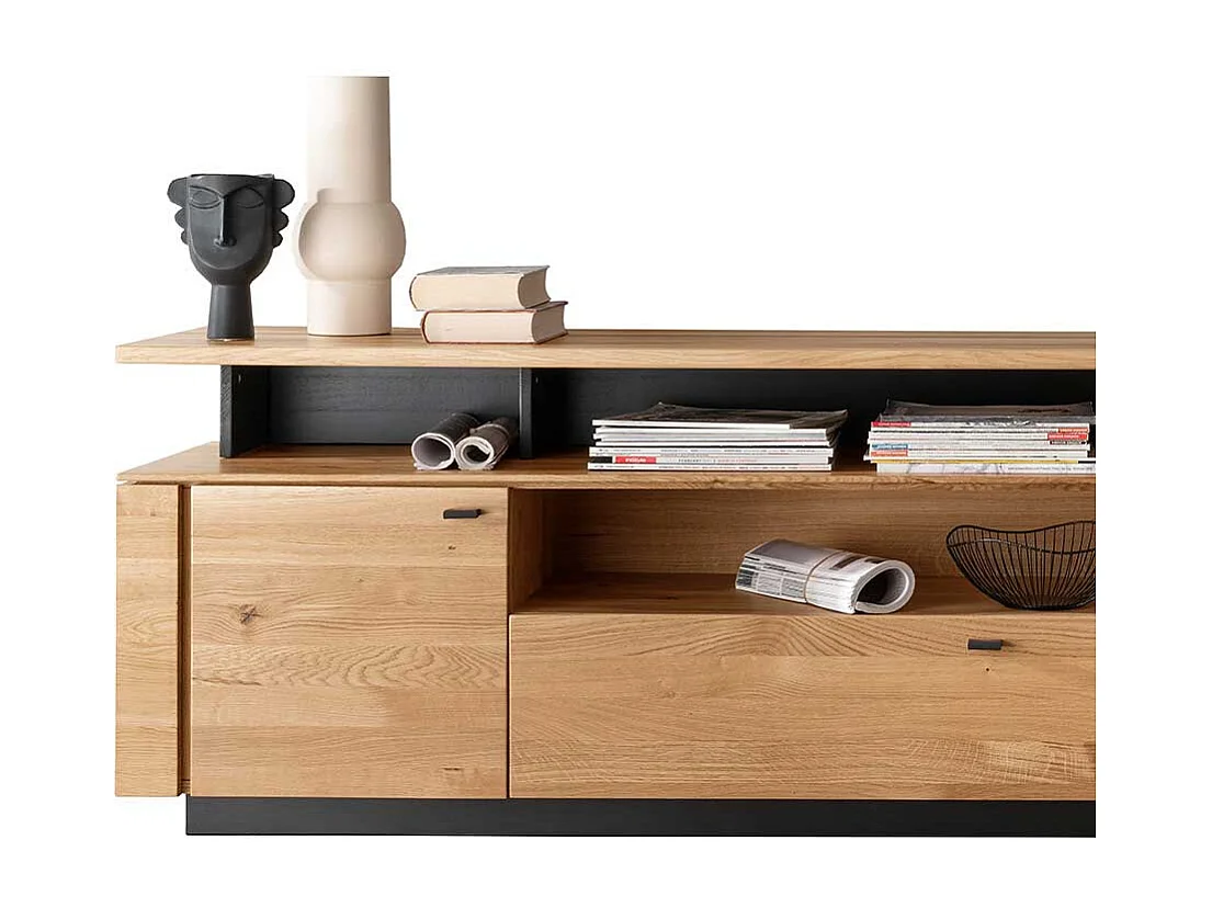 TV Element Wildeiche massiv geölt 220 cm breit TV Aufsatz