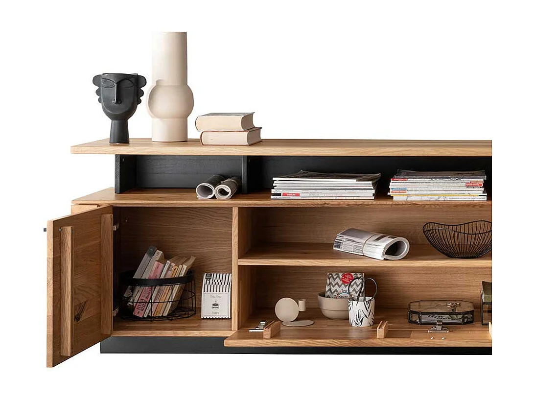 TV Element Wildeiche massiv geölt 220 cm breit TV Aufsatz