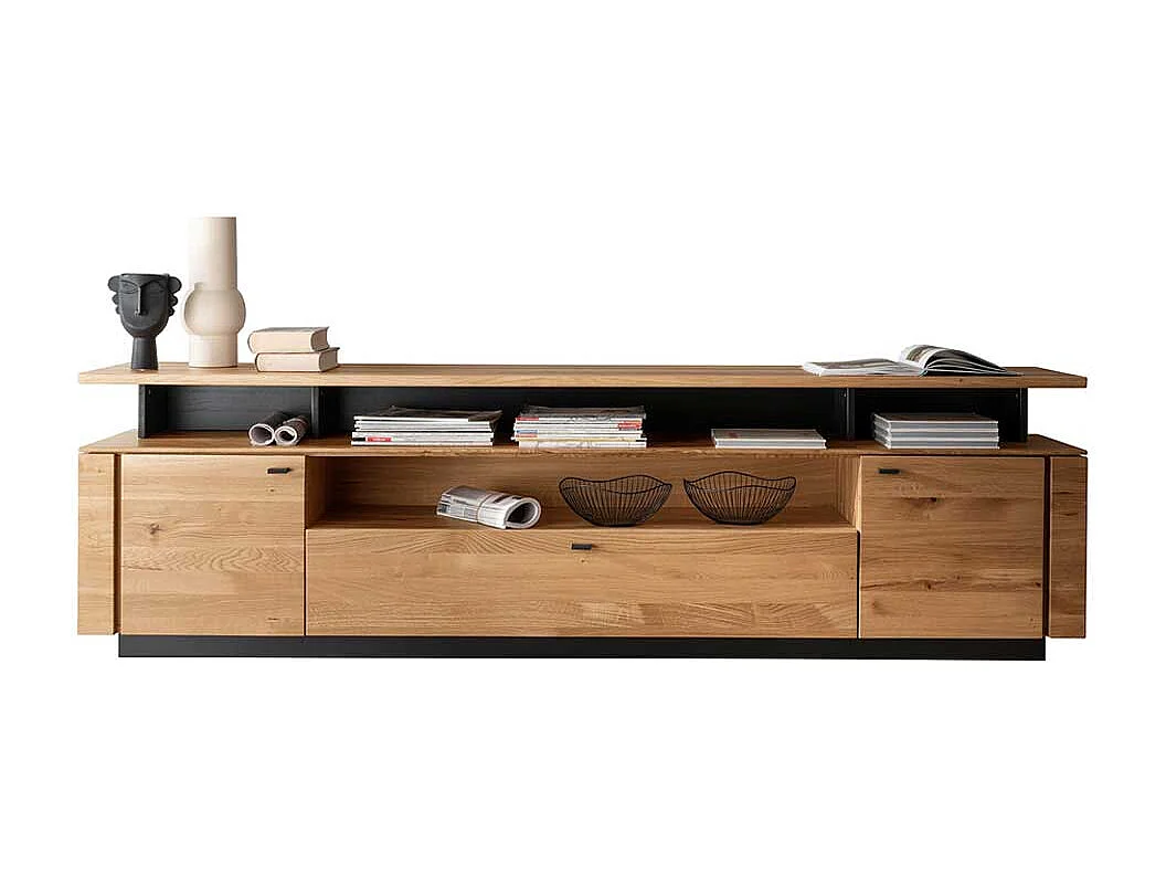 TV Element Wildeiche massiv geölt 220 cm breit TV Aufsatz