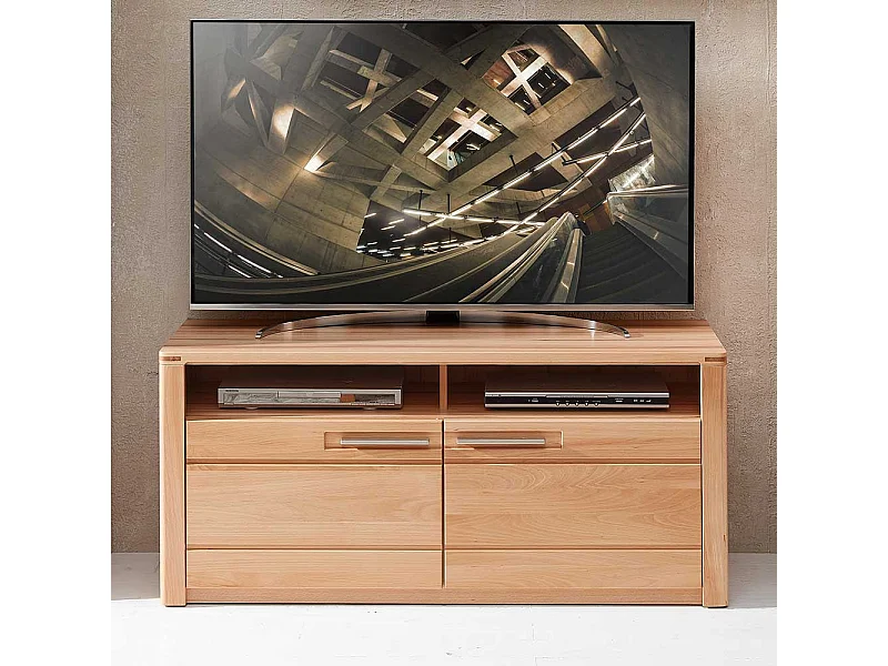 Fernsehtisch teilmassiv in Kernbuchefarben 131 cm breit