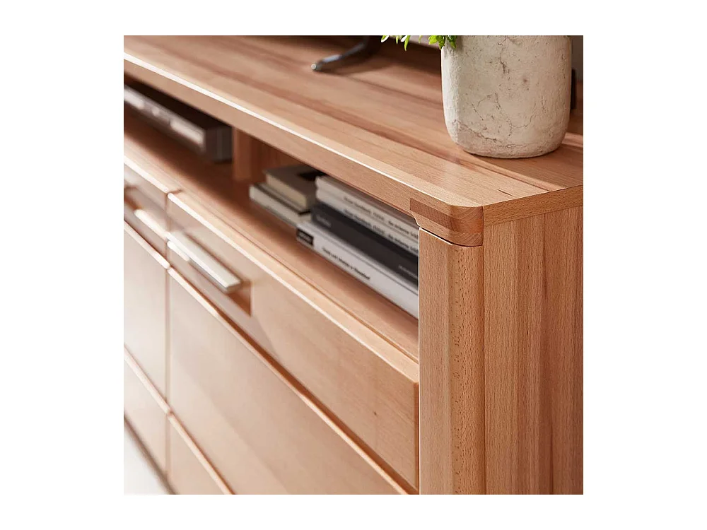 Fernsehtisch teilmassiv in Kernbuchefarben 131 cm breit