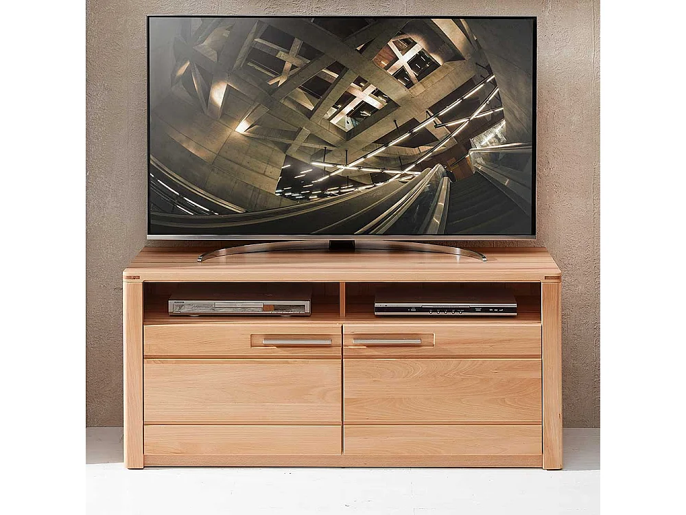 Fernsehtisch teilmassiv in Kernbuchefarben 131 cm breit
