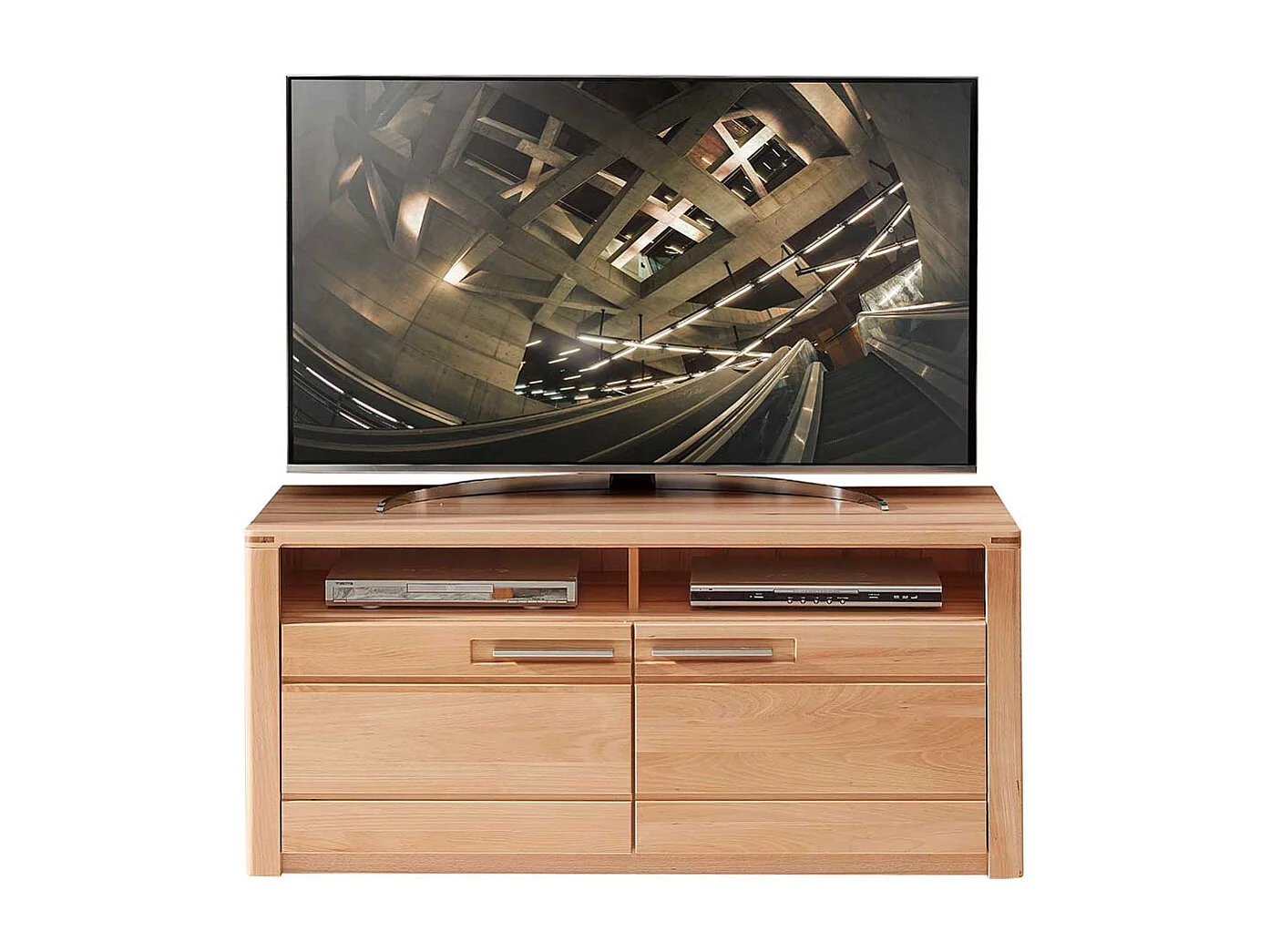 Fernsehtisch teilmassiv in Kernbuchefarben 131 cm breit