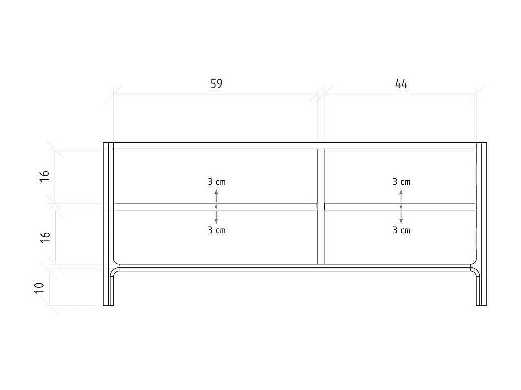 TV Board Fernsehtisch mit einer Tür und Massivholz Oberfläche