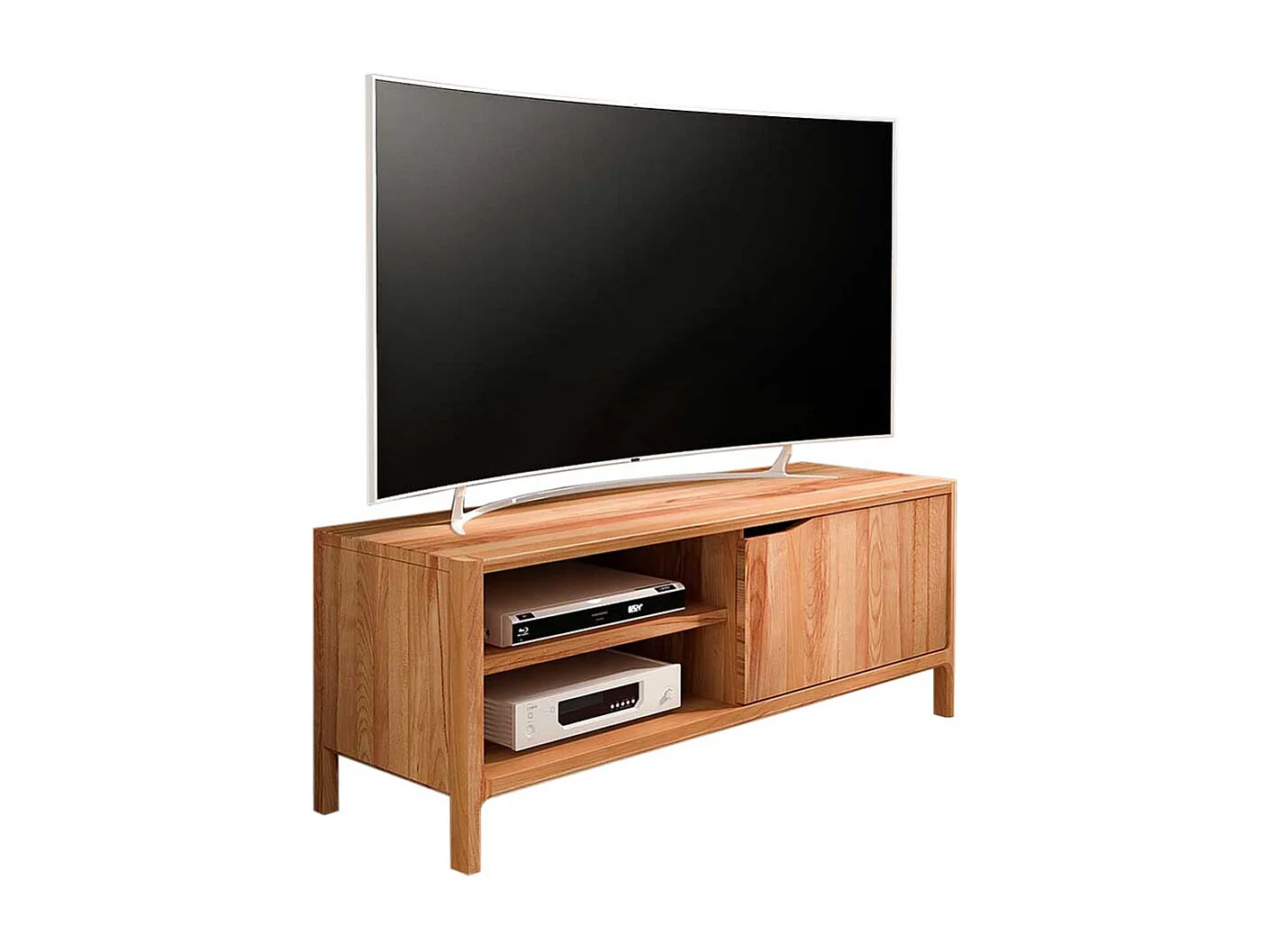 TV Board Fernsehtisch mit einer Tür und Massivholz Oberfläche