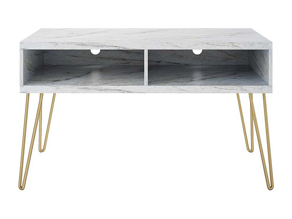 TV Lowboard mit zwei offenen Gerätefachern Kabeldurchlässen