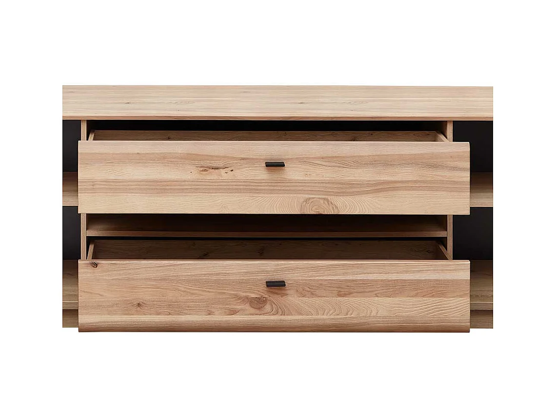 Unterschrank Fernseher teilmassiv in Eschefarben Wildeichefarben