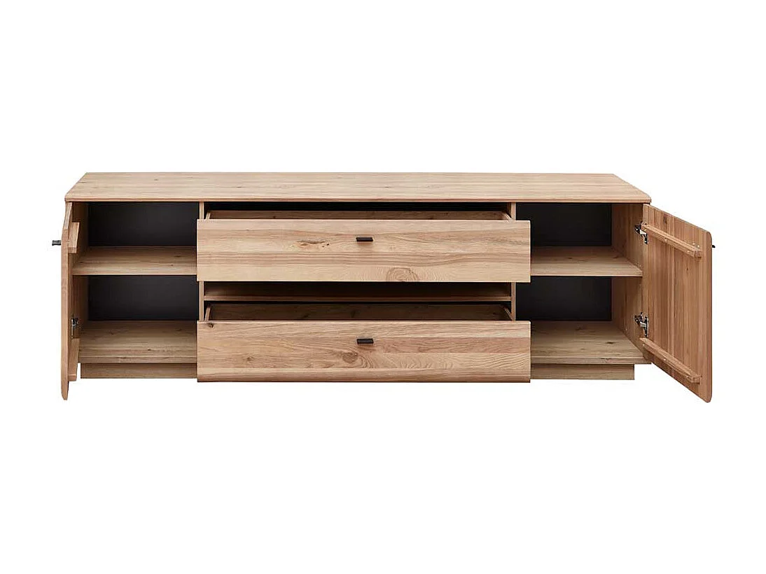Unterschrank Fernseher teilmassiv in Eschefarben Wildeichefarben