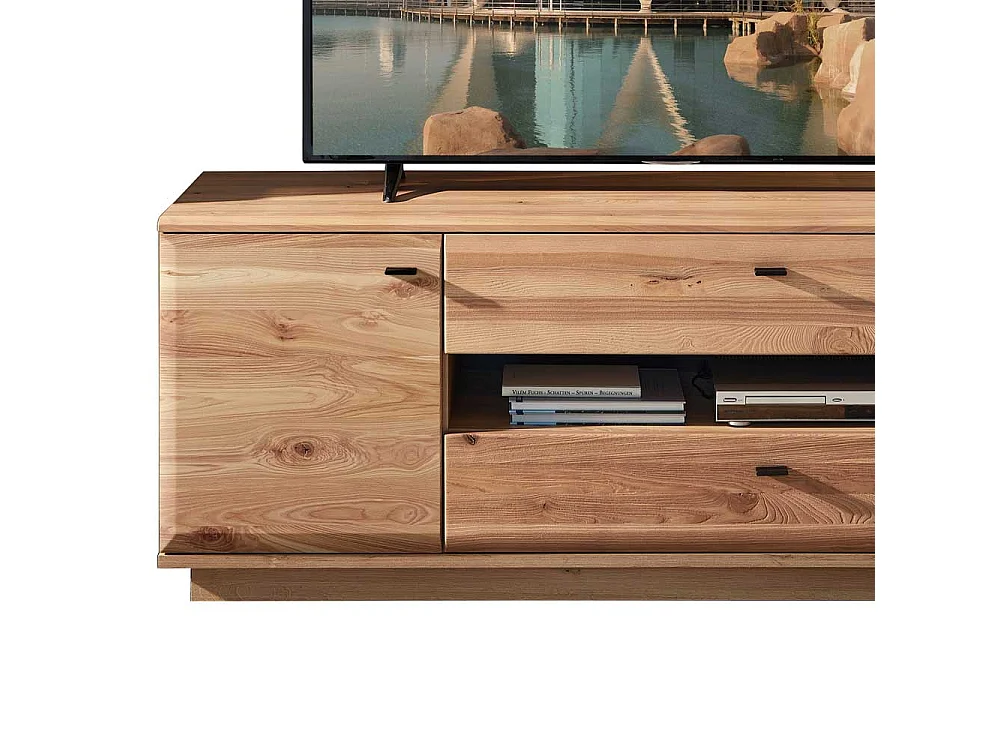 Unterschrank Fernseher teilmassiv in Eschefarben Wildeichefarben