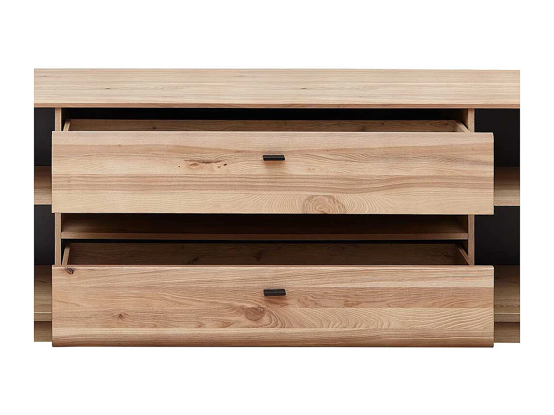 Unterschrank Fernseher teilmassiv in Eschefarben Wildeichefarben