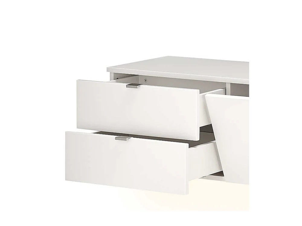 Fernsehlowboard hängend in Eiche Bianco und Weiß 206 cm breit