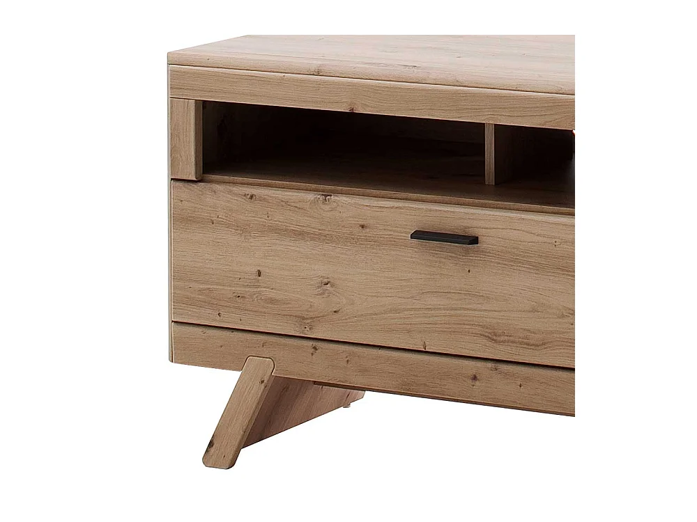 TV Lowboard in Eiche Optik und Dunkelgrau modern