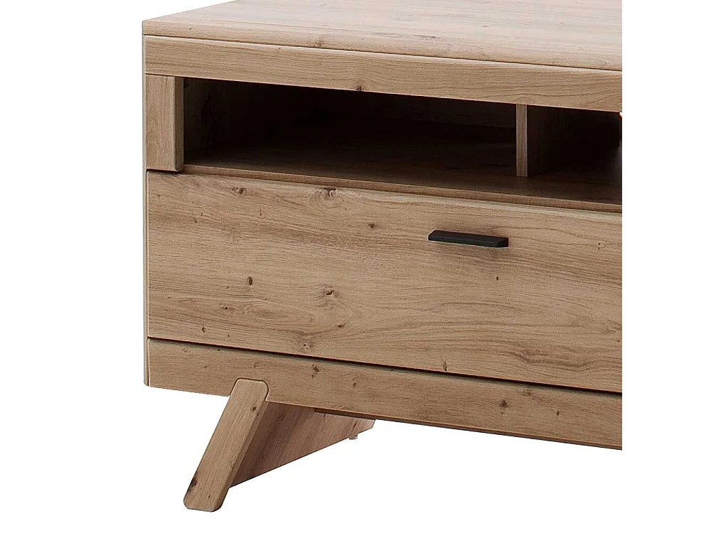 TV Lowboard in Eiche Optik und Dunkelgrau modern