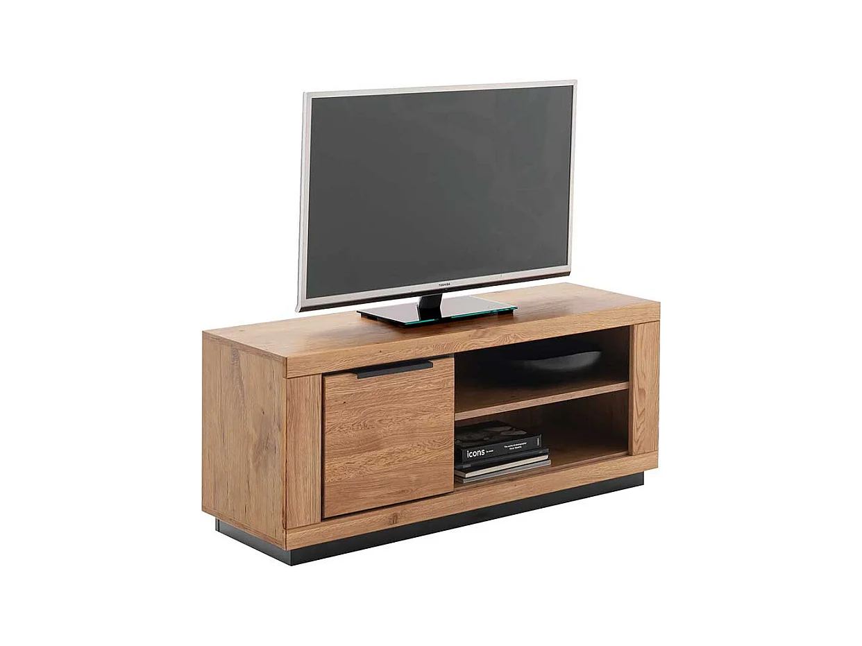 TV Board in Wildeichefarben MDF und Massivholz