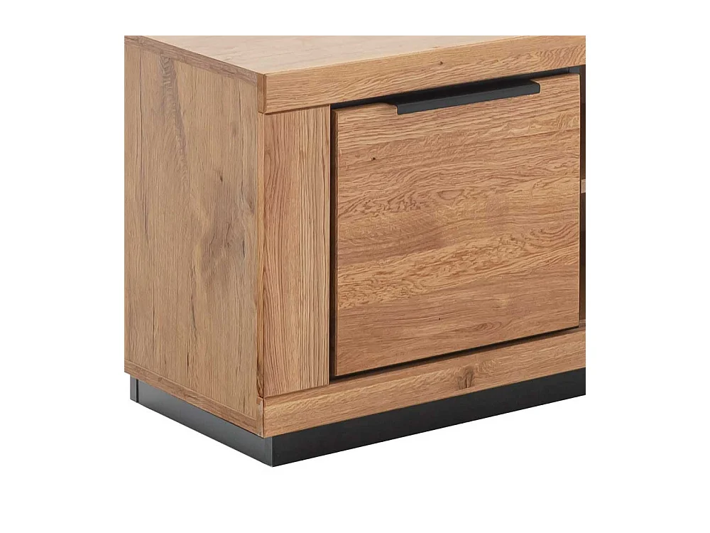 TV Board in Wildeichefarben MDF und Massivholz