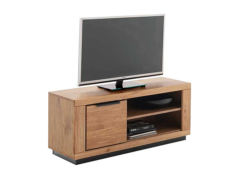 TV Board in Wildeichefarben MDF und Massivholz