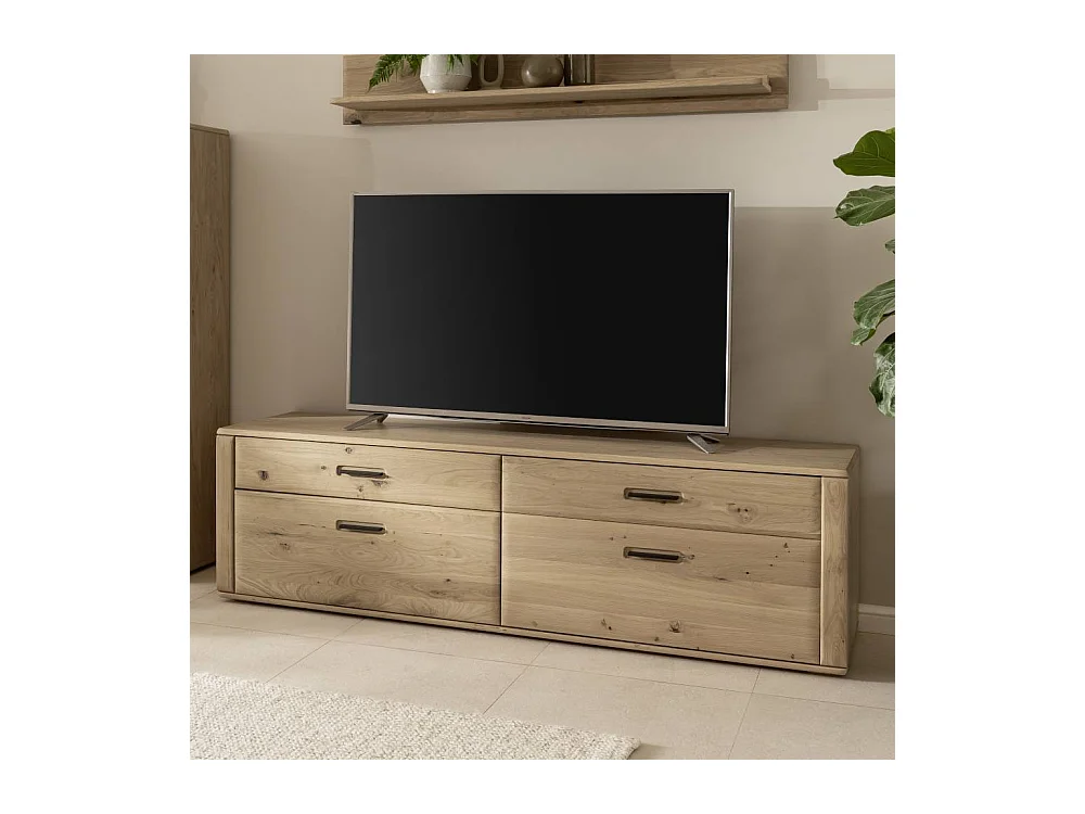 Lowboard TV Board 50 cm tief in Asteiche hell teilmassiv