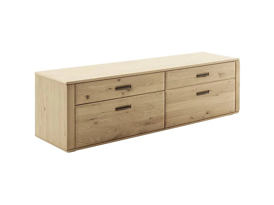 Lowboard TV Board 50 cm tief in Asteiche hell teilmassiv