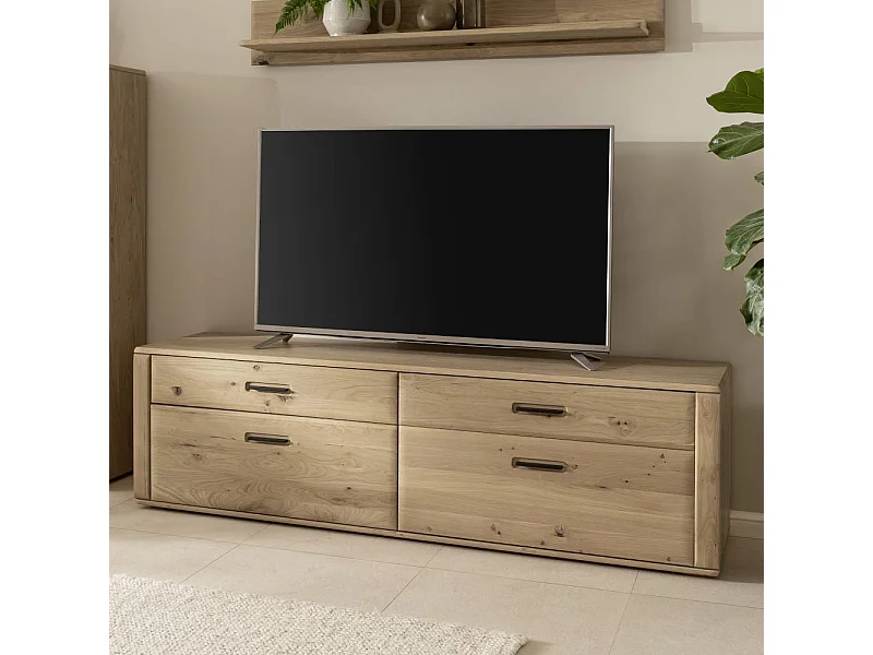 Lowboard TV Board 50 cm tief in Asteiche hell teilmassiv