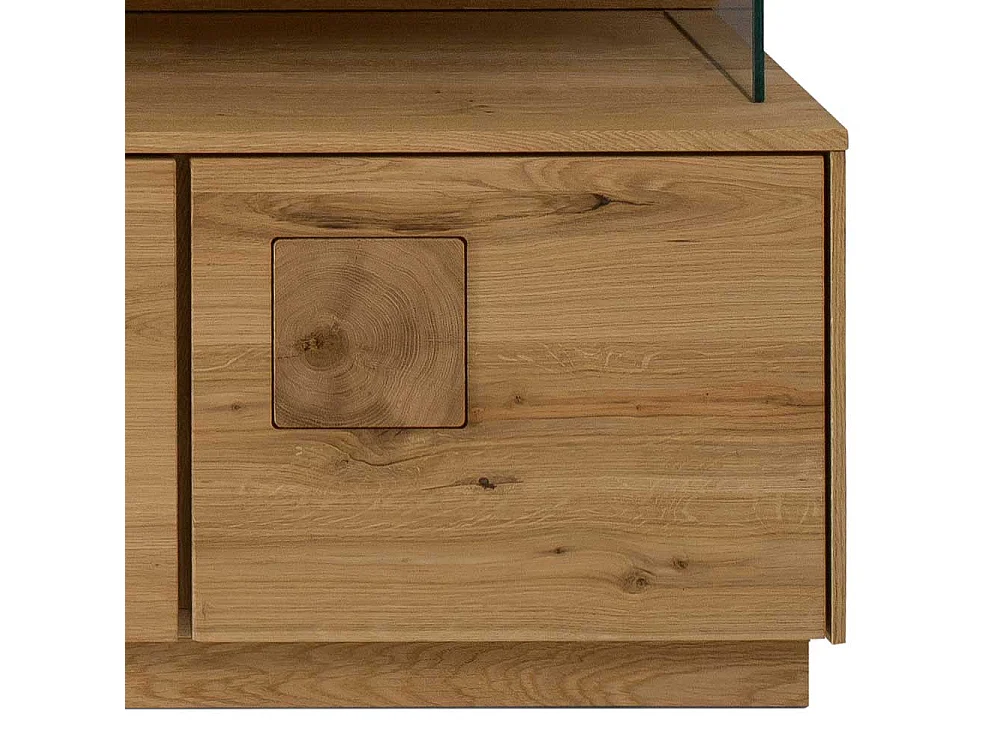 Wildeiche massiv Lowboard in modernem Design Klappe und Tür