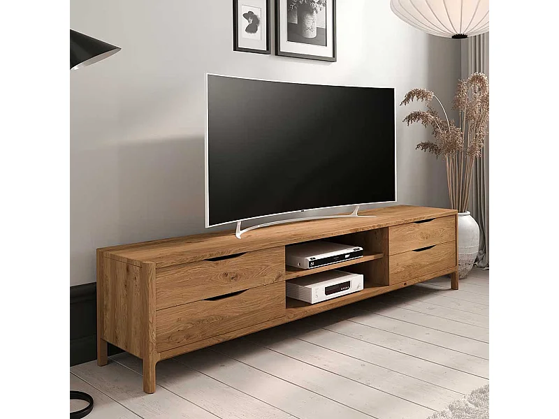 Fernsehboard TV Board mit Schubladen und offenen Fächern