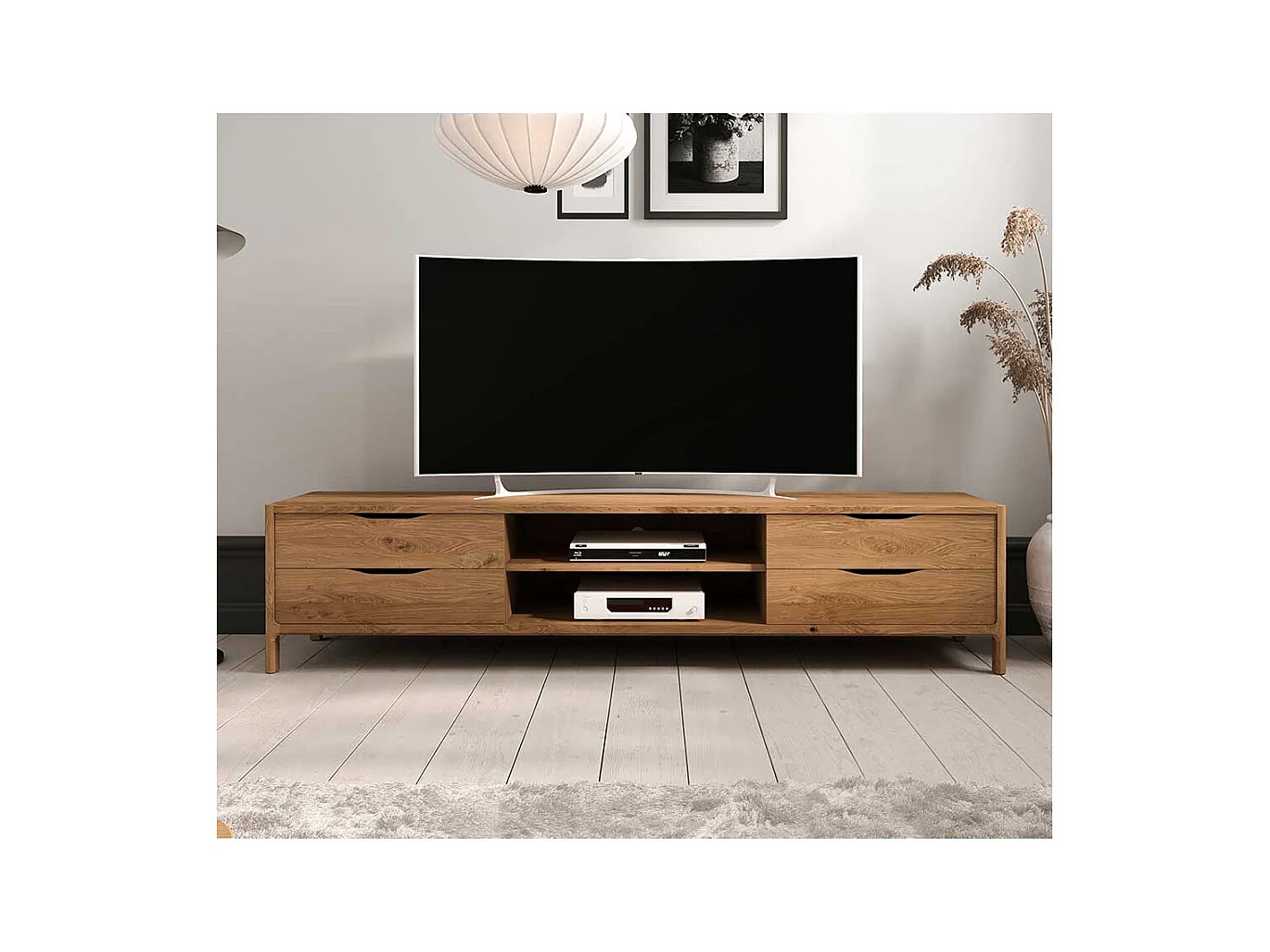 Fernsehboard TV Board mit Schubladen und offenen Fächern