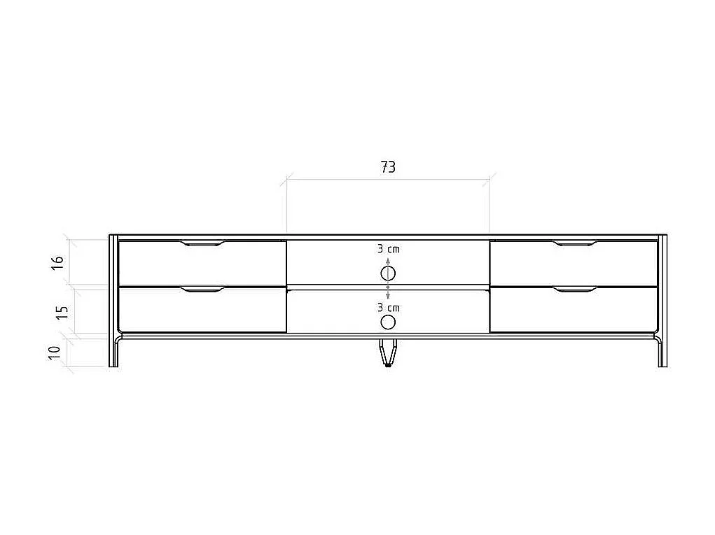 Fernsehboard TV Board mit Schubladen und offenen Fächern