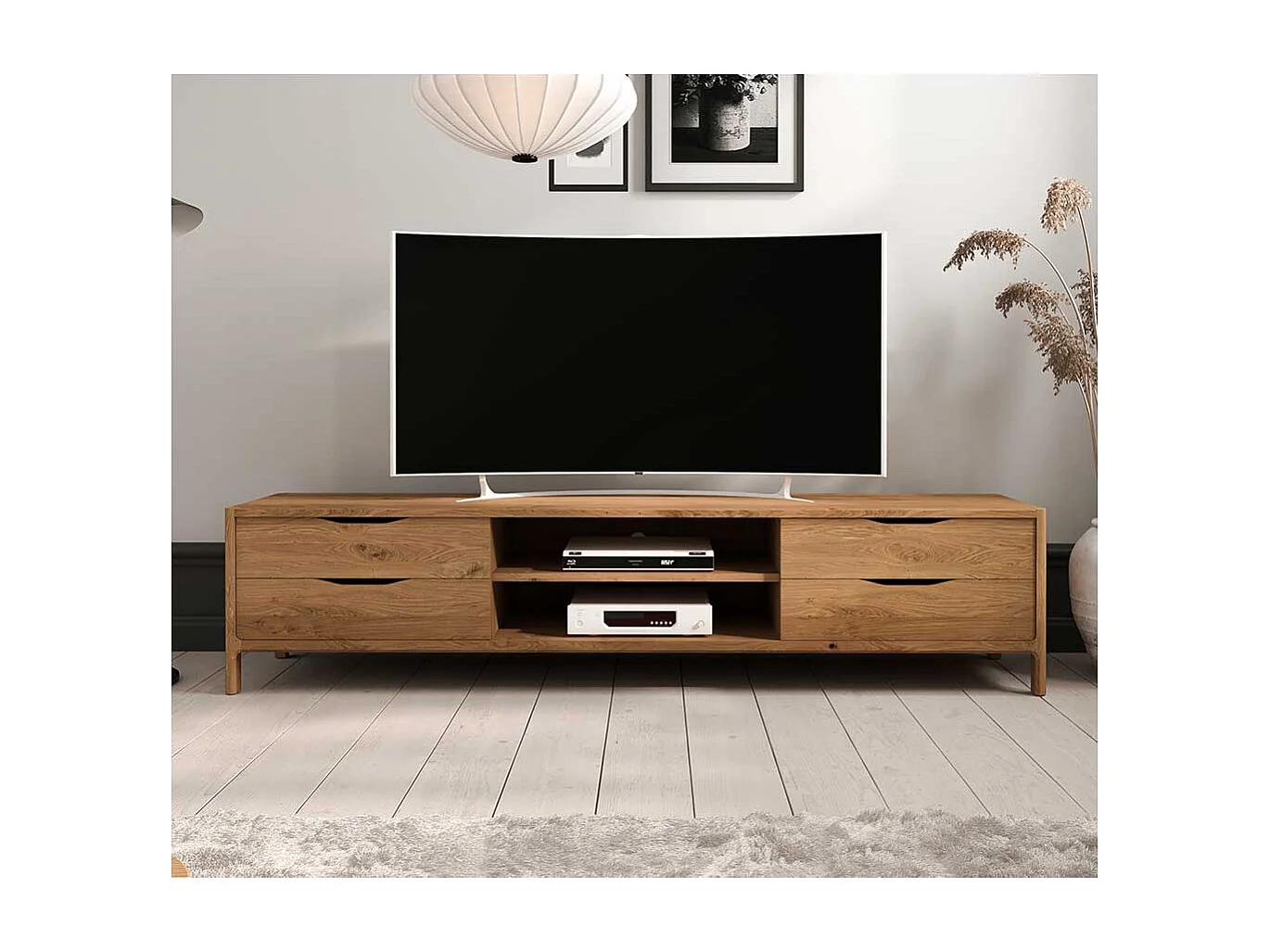 Fernsehboard TV Board mit Schubladen und offenen Fächern