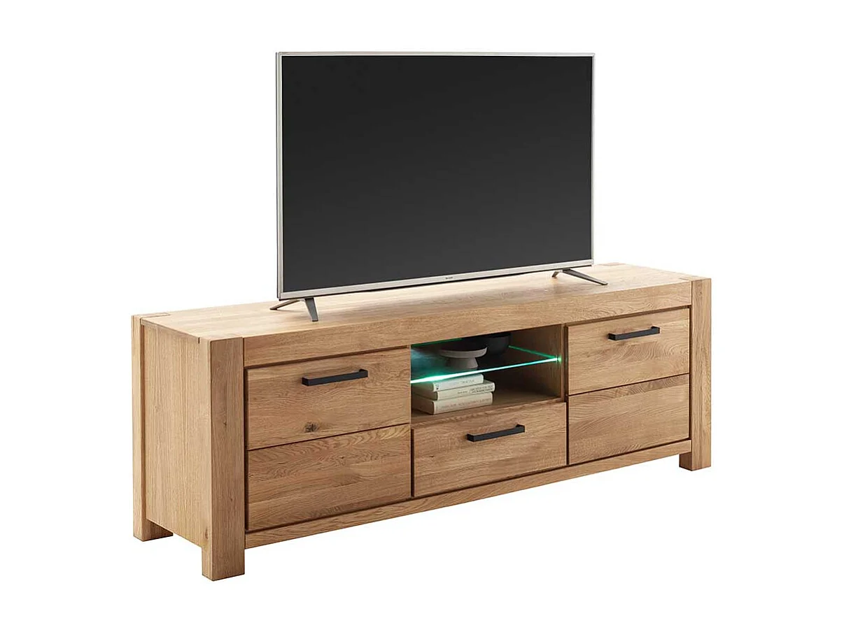 TV Lowboard Lowboard in Wildeichefarben mit Schubladen