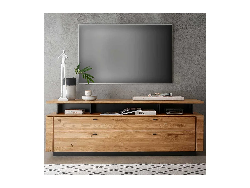 Phonomöbel massiv Wildeiche in modernem Design TV Aufsatz