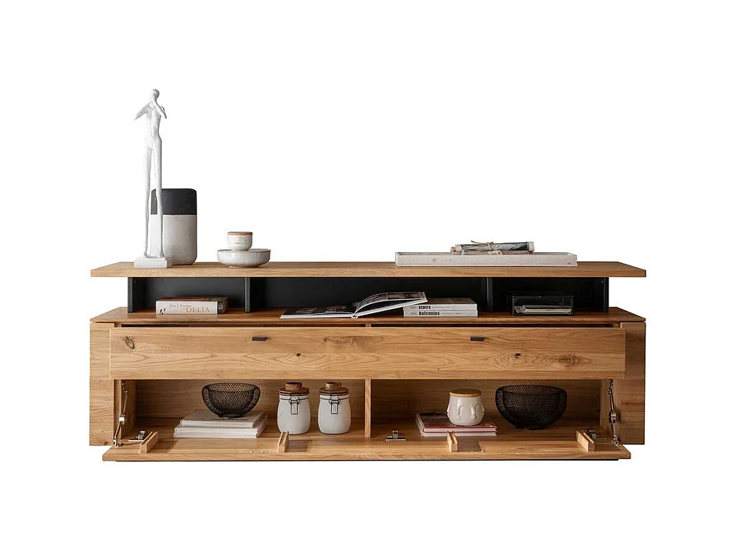 Phonomöbel massiv Wildeiche in modernem Design TV Aufsatz