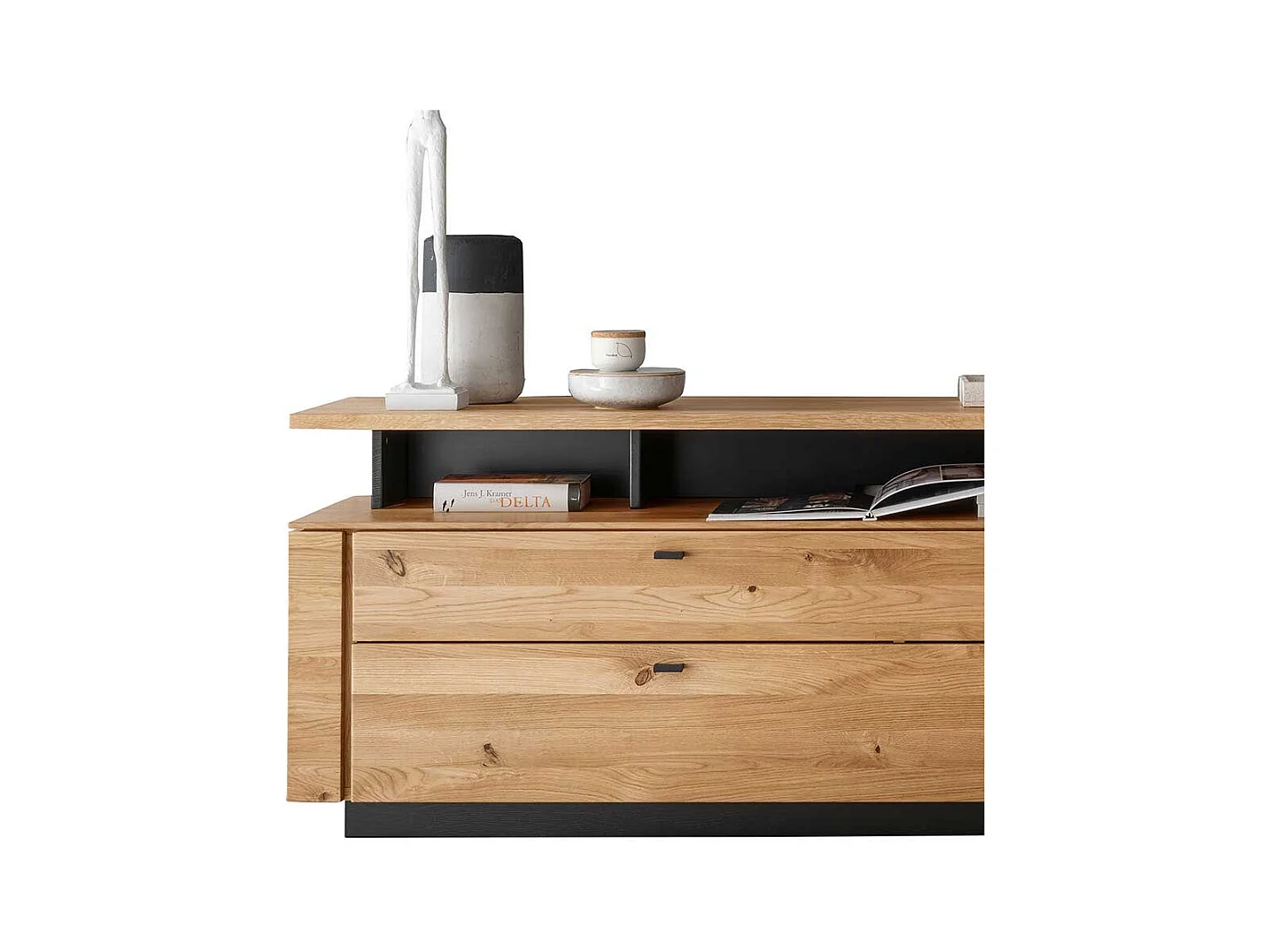 Phonomöbel massiv Wildeiche in modernem Design TV Aufsatz