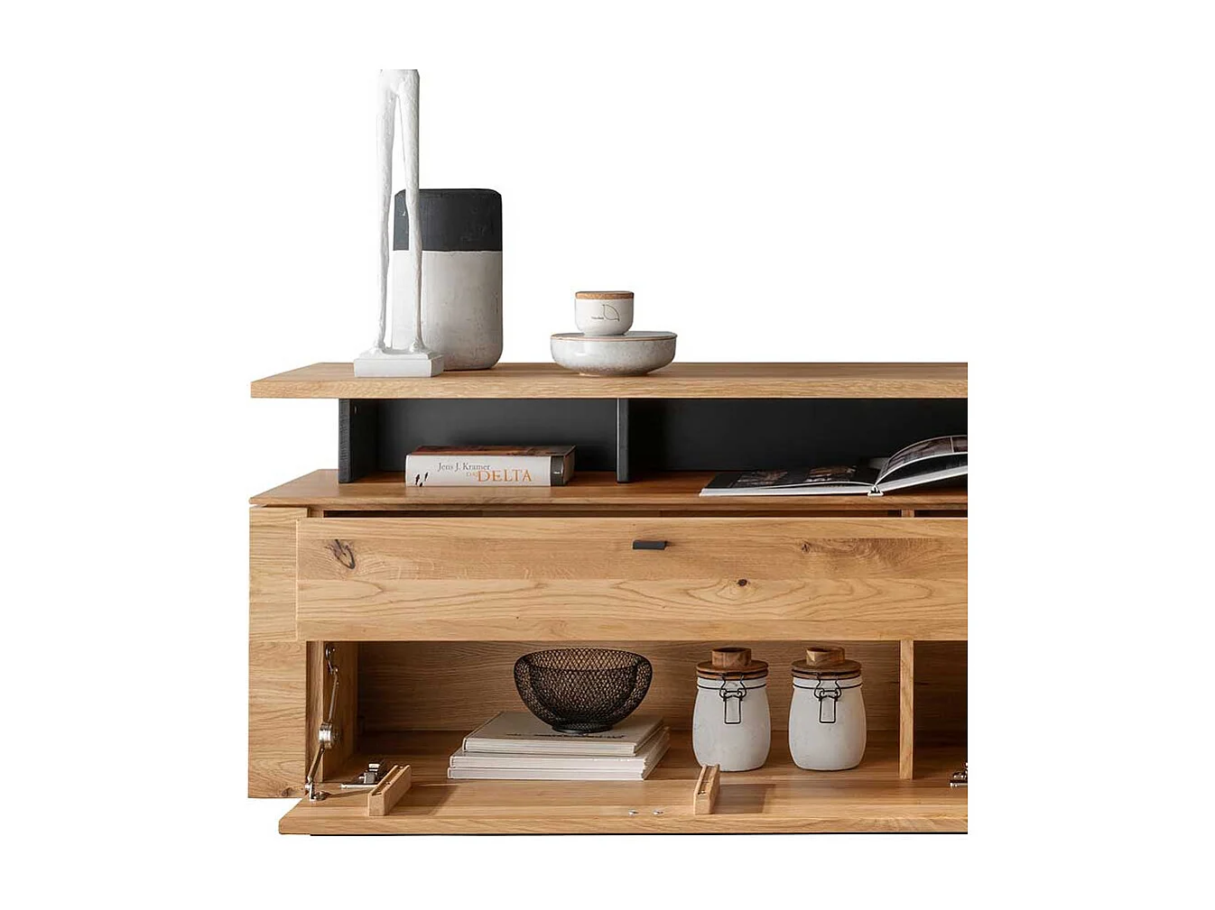 Phonomöbel massiv Wildeiche in modernem Design TV Aufsatz