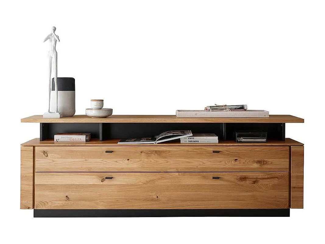 Phonomöbel massiv Wildeiche in modernem Design TV Aufsatz