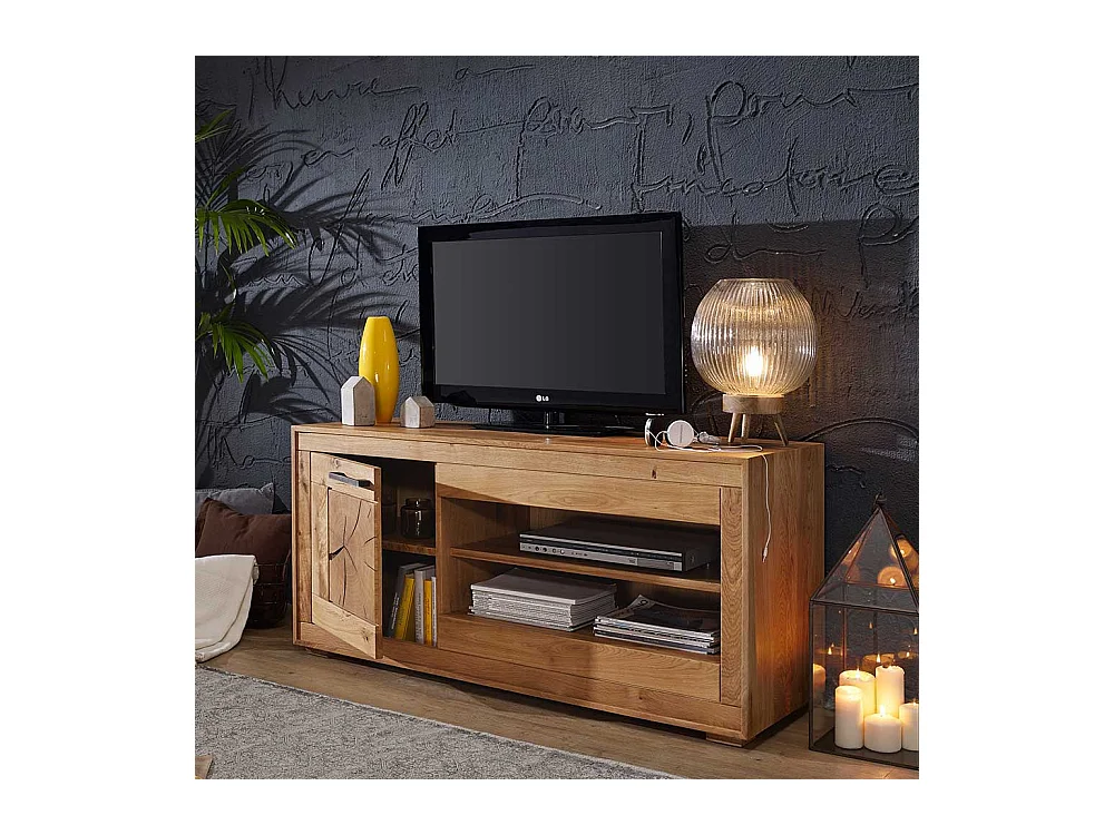 TV Schrank aus Wildeiche Massivholz 130 cm breit