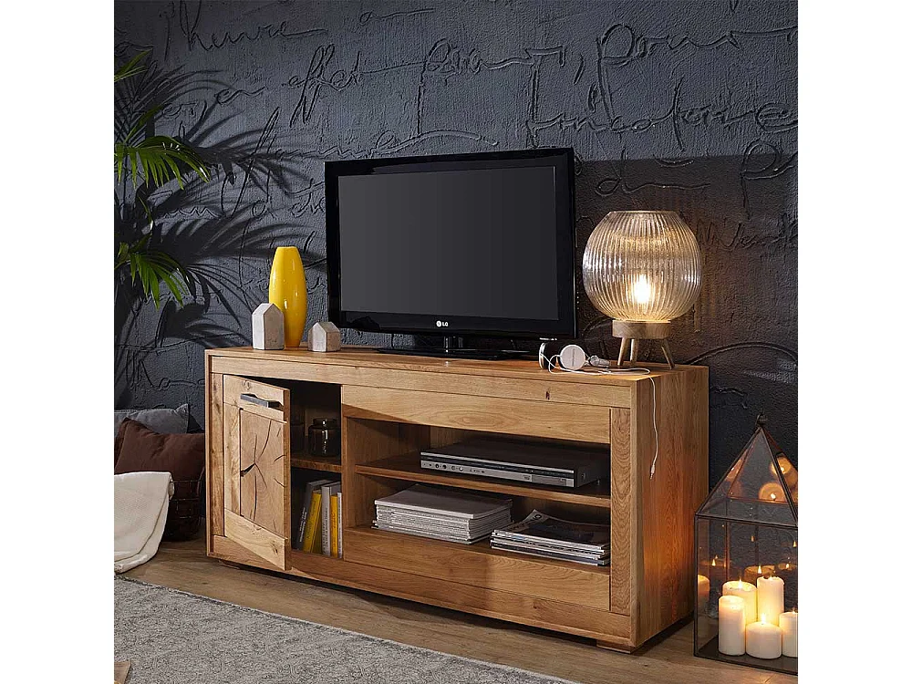 TV Schrank aus Wildeiche Massivholz 130 cm breit