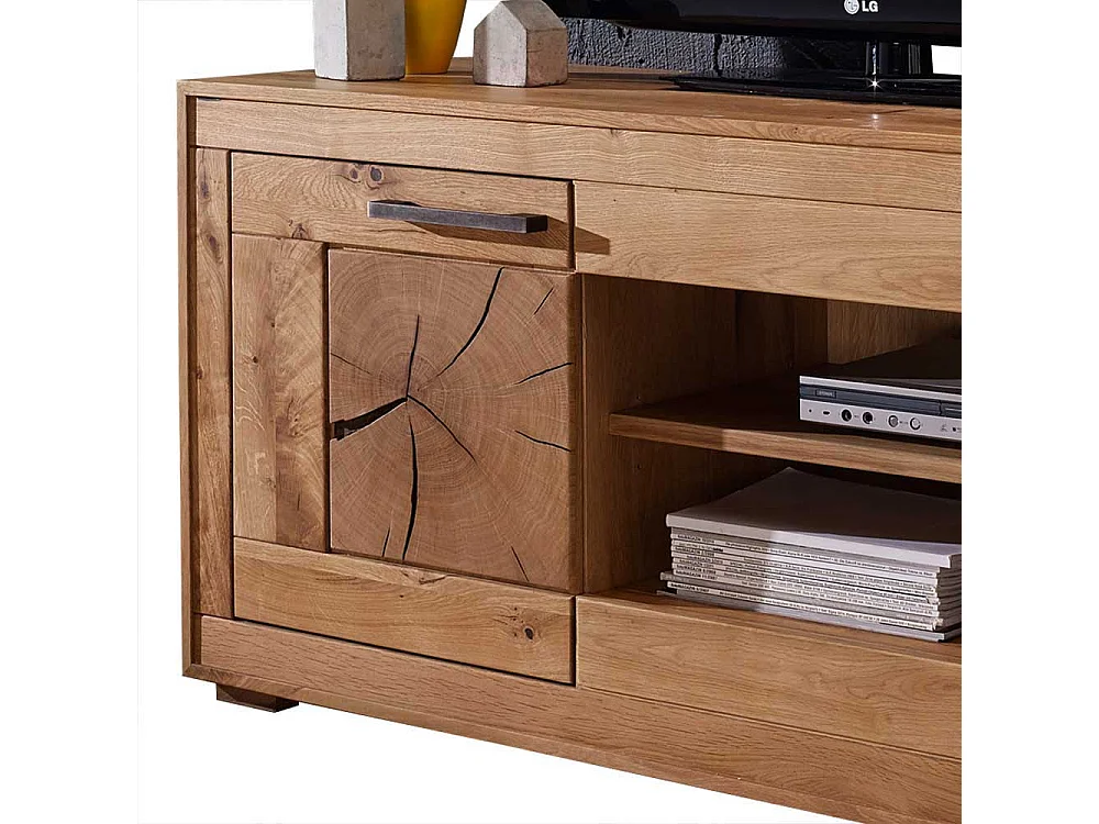 TV Schrank aus Wildeiche Massivholz 130 cm breit