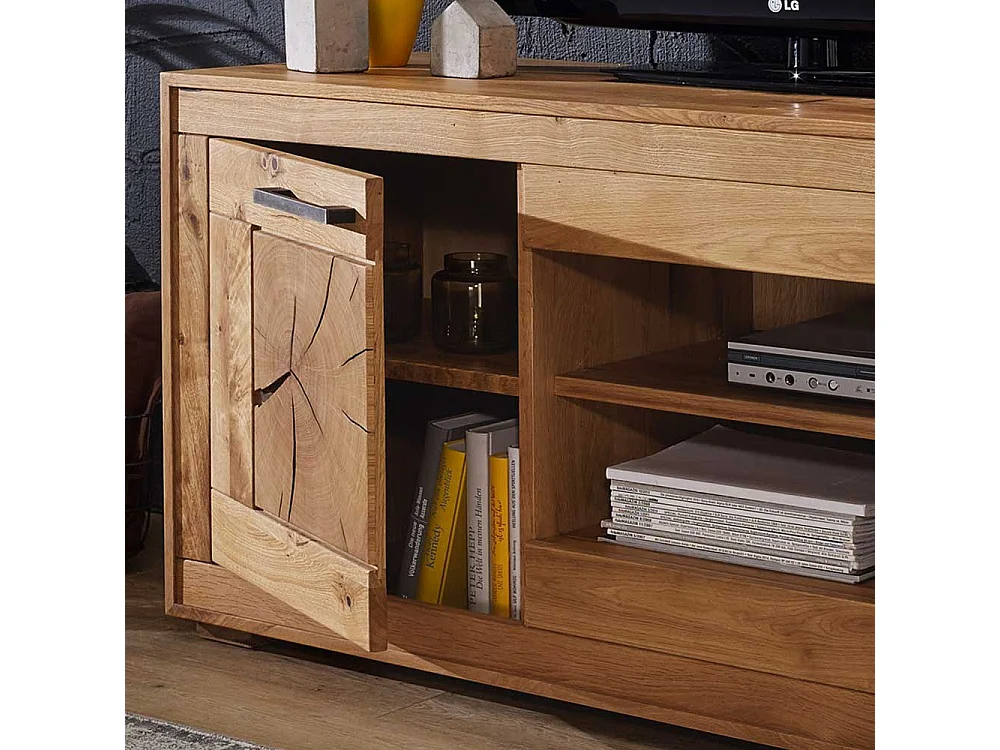 TV Schrank aus Wildeiche Massivholz 130 cm breit