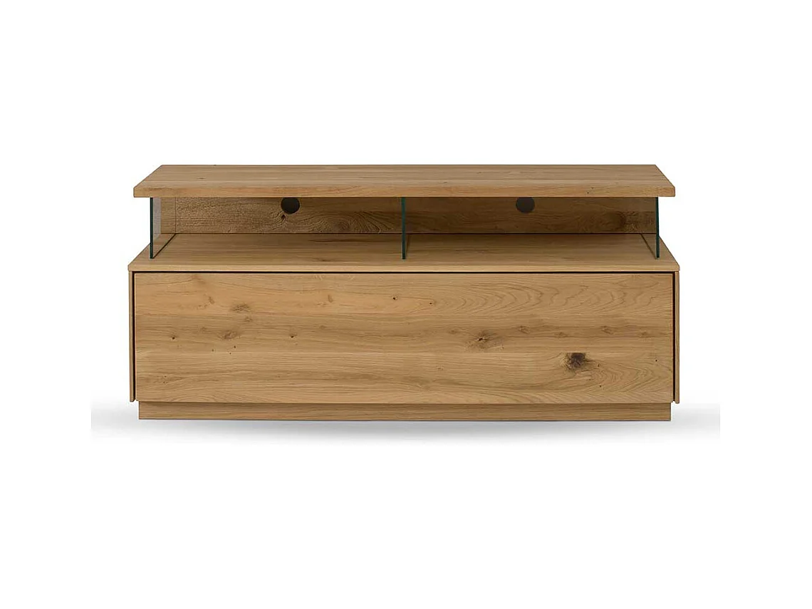 Flachstrecke Wohnzimmer aus Wildeiche Massivholz 130 cm breit