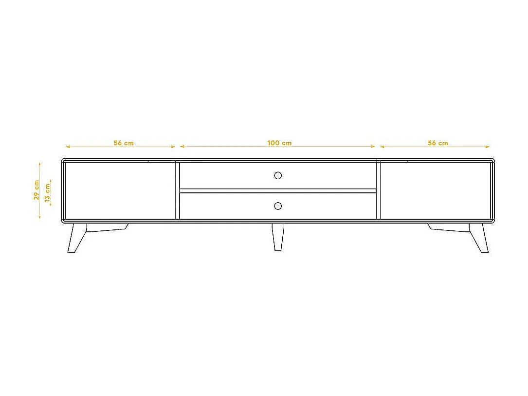 TV Lowboard in Weiß und Wildeiche 220 cm breit