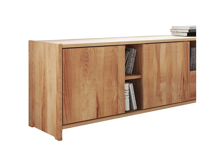 Lowboard aus Kernbuche Massivholz mit offenen Fächern