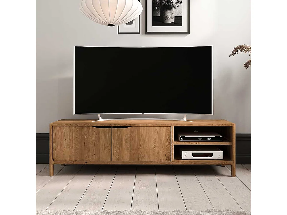 TV Board Lowboard mit Türen und offenen Fächern