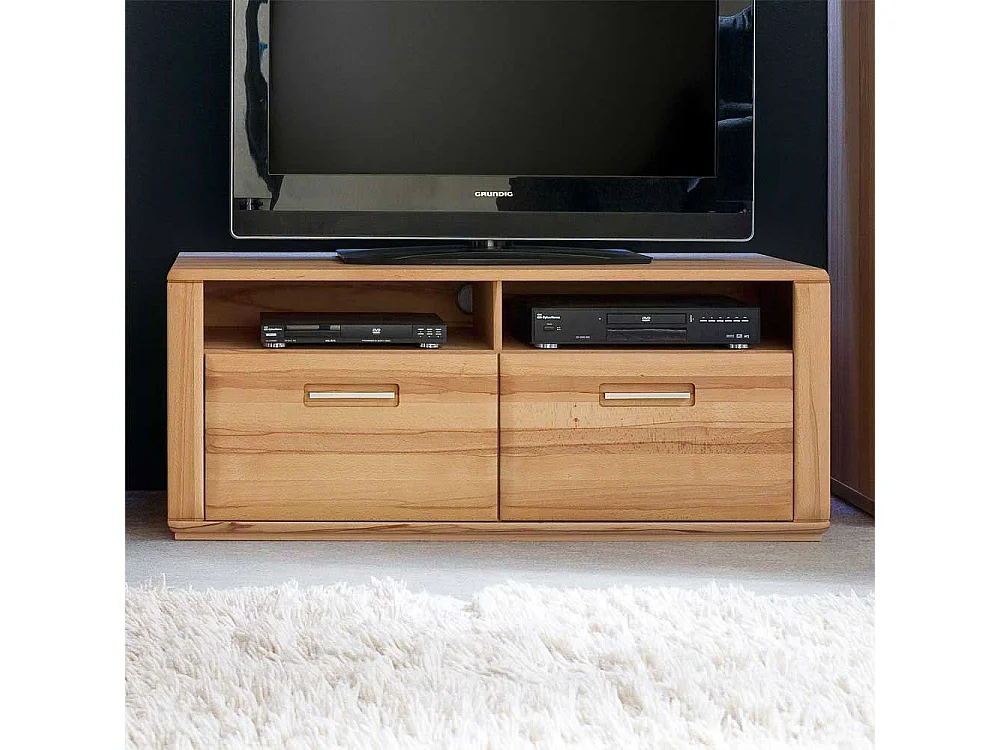 TV-Lowboard in Kernbuchefarben Schubladen