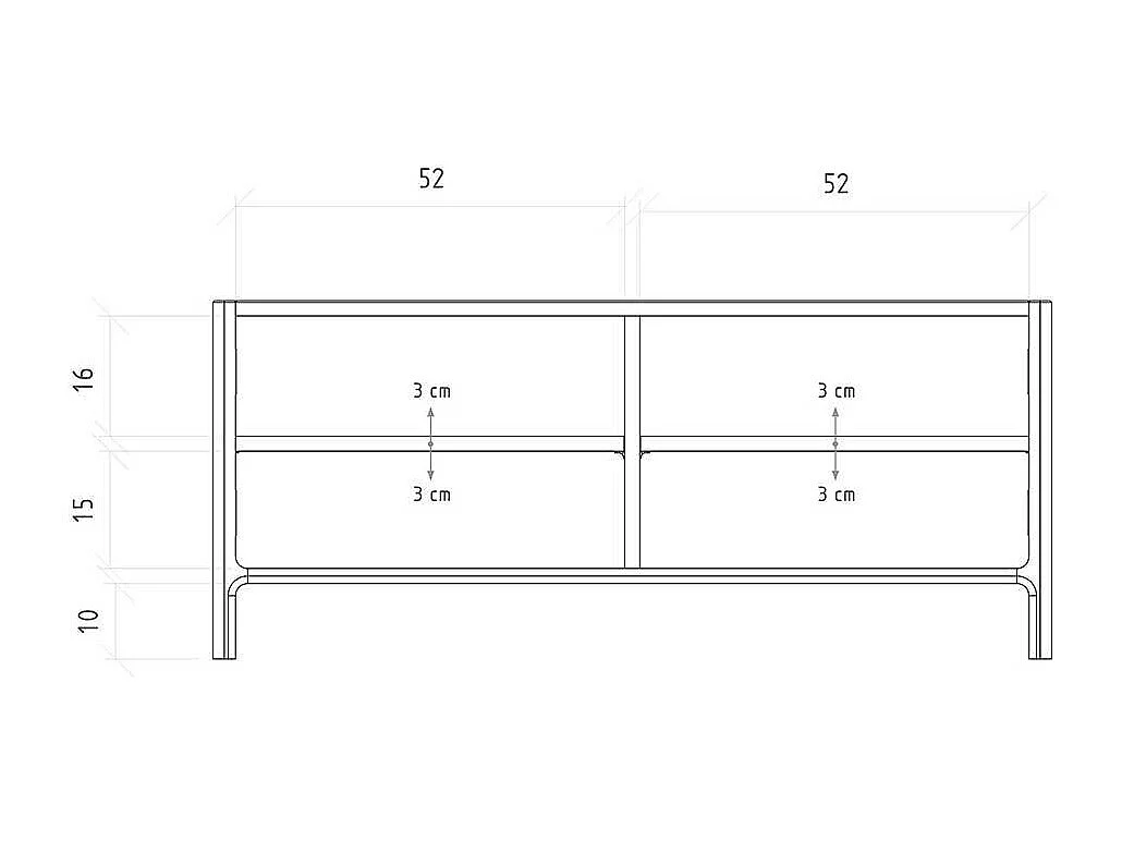 TV Board Lowboard mit Türen und Vierfußgestell