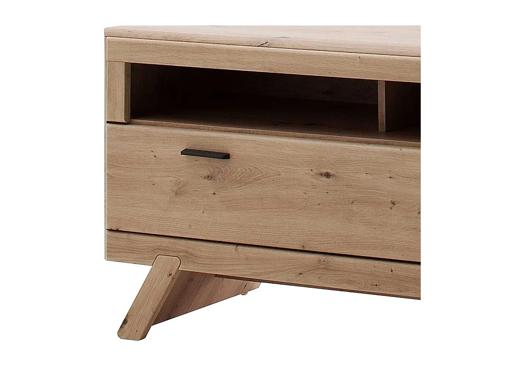 Fernsehboard in Eiche Optik und Dunkelgrau Türen