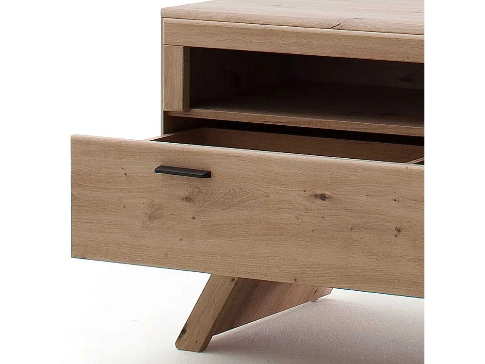 Fernsehboard in Eiche Optik und Dunkelgrau Türen